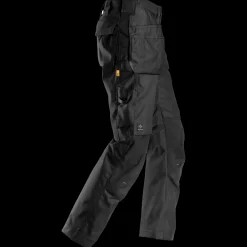 Snickers Allroundwork arbejdsbukser med hylsterlommer Canvas+ stretch sort str. 52