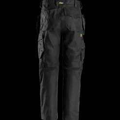 Snickers Allroundwork arbejdsbukser med hylsterlommer Canvas+ stretch sort str. 52