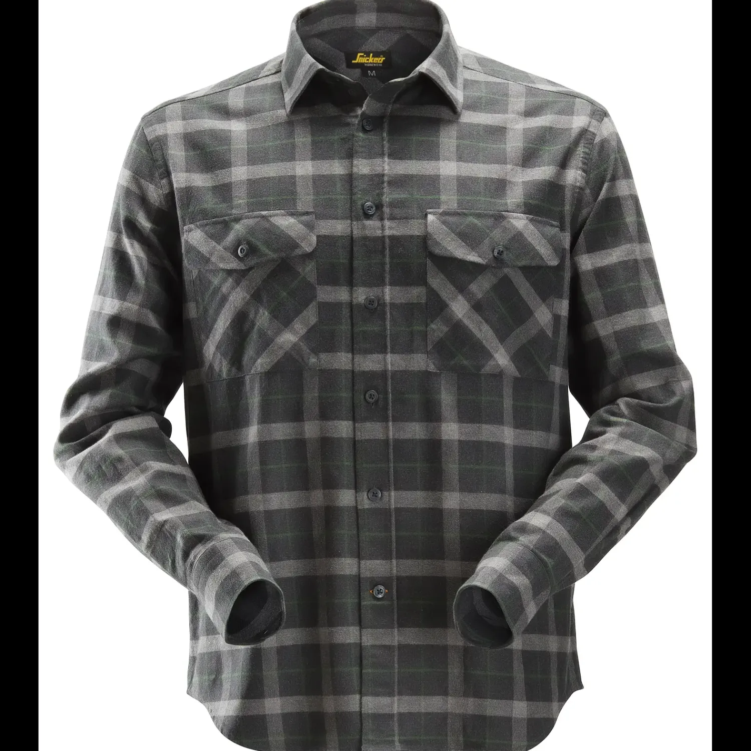 Skjorter^Snickers Allroundwork flannelskjorte med lange ærmer ternet gråmeleret str. 2XL