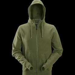 Sale Snickers Allroundwork hættetrøje med lynlås khaki grøn str. L