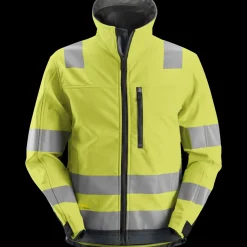 Snickers Jakker Og Veste|Hi-Vis Tøj Og Udstyr^Allroundwork softshelljakke klasse 3 hi-vis gul/koksgrå str. XL