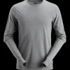 T-Shirts^Snickers Allroundwork t-shirt langærmet uld lys gråmeleret str. L