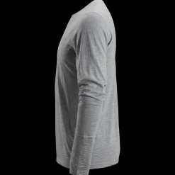 T-Shirts^Snickers Allroundwork t-shirt langærmet uld lys gråmeleret str. L
