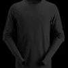 T-Shirts^Snickers Allroundwork t-shirt langærmet uld sort str. 2XL