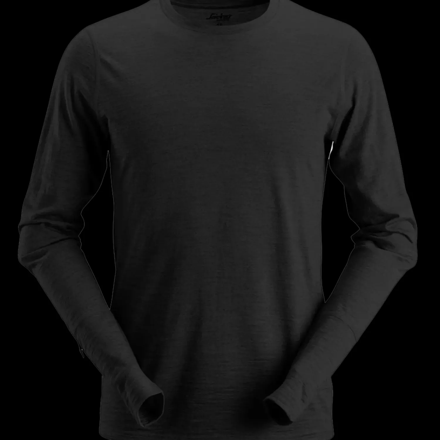 T-Shirts^Snickers Allroundwork t-shirt langærmet uld sort str. 2XL