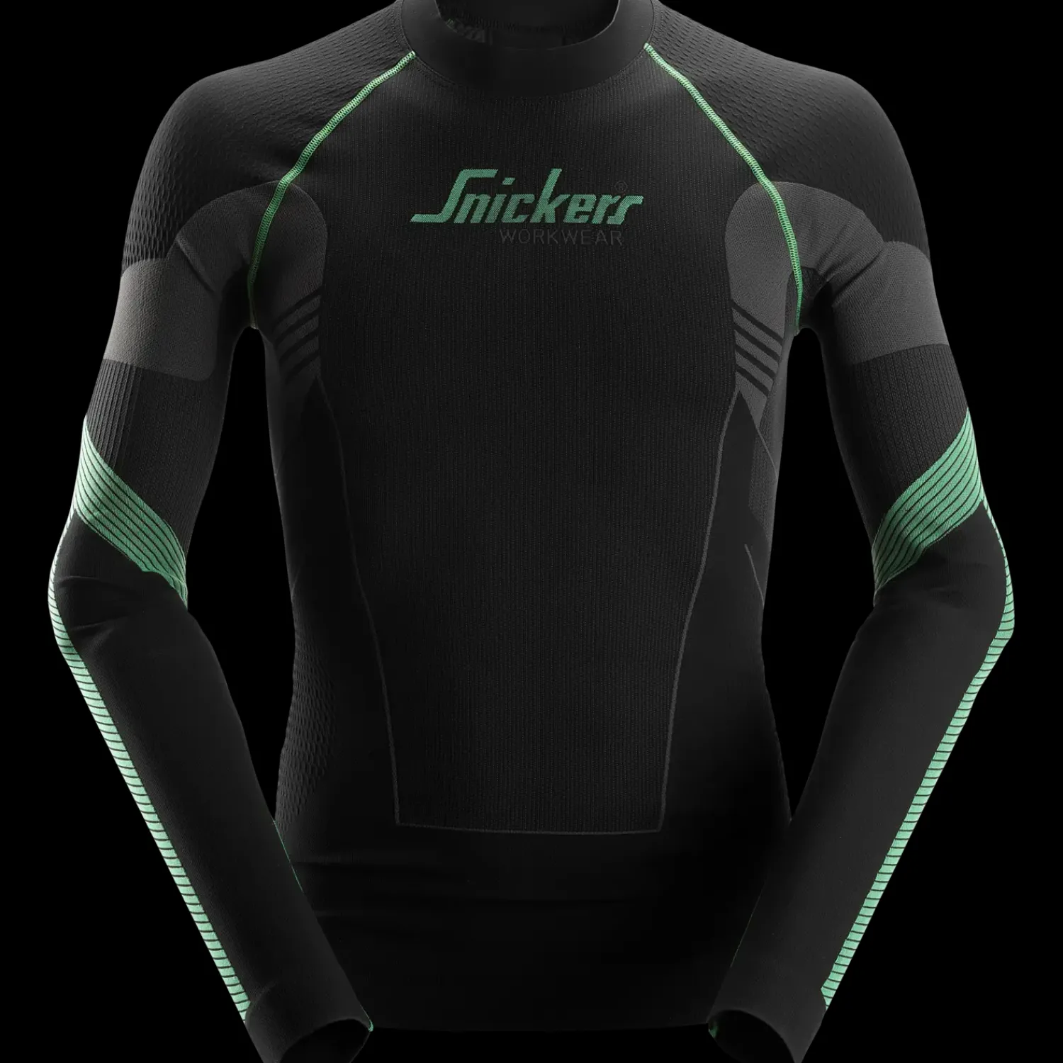 Clearance Snickers Flexiwork undertrøje langærmet sømløs sort/grå str. L