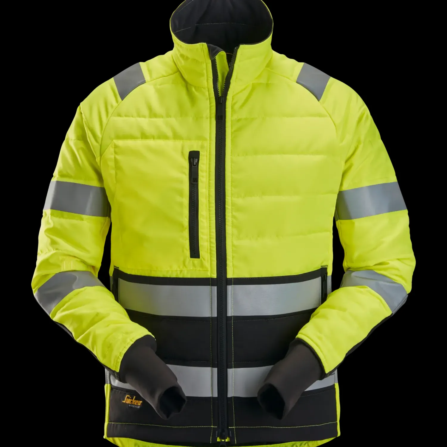 Online Snickers hi-vis letvatteret jakke gul/sort str. 2XL