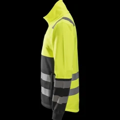 Snickers hi-vis trøje med gennemgående lynlås, klasse 2 gul/sort str. XL