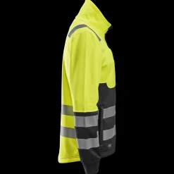 Snickers hi-vis trøje med gennemgående lynlås, klasse 2 gul/sort str. XL