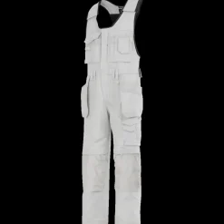 Snickers Arbejdsbukser^Håndværker helbukser med hylsterlommer Canvas+ hvid str. 52