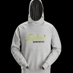 Trøjer Og Sweatshirts^Snickers Logo hættetrøje lys gråmeleret str. 2XL