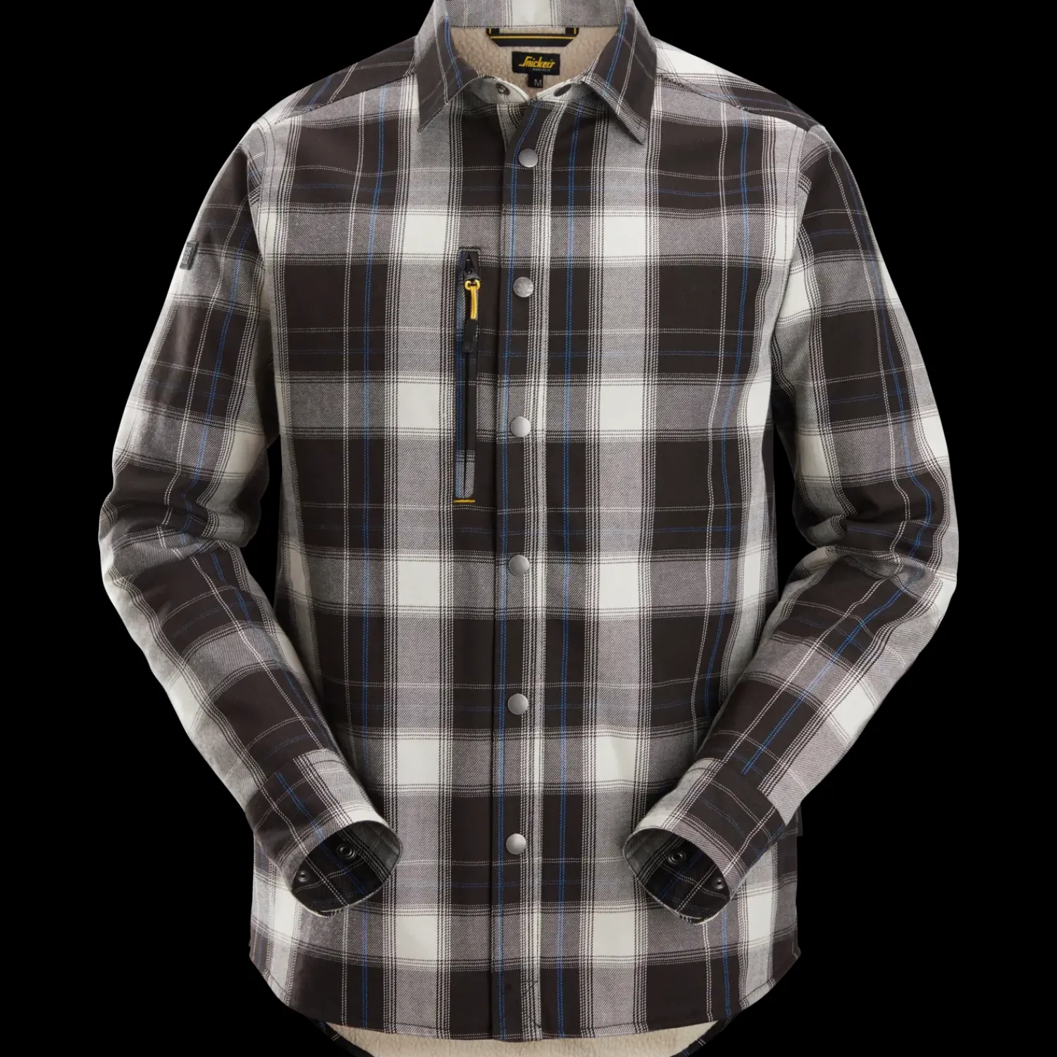 Skjorter^Snickers polstret vinterskjorte sort/råhvid str. L