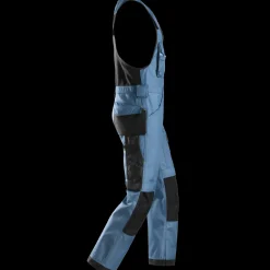 Snickers Arbejdsbukser^Workwear håndværker helbukser DuraTwill oceanblå/sort str. 58