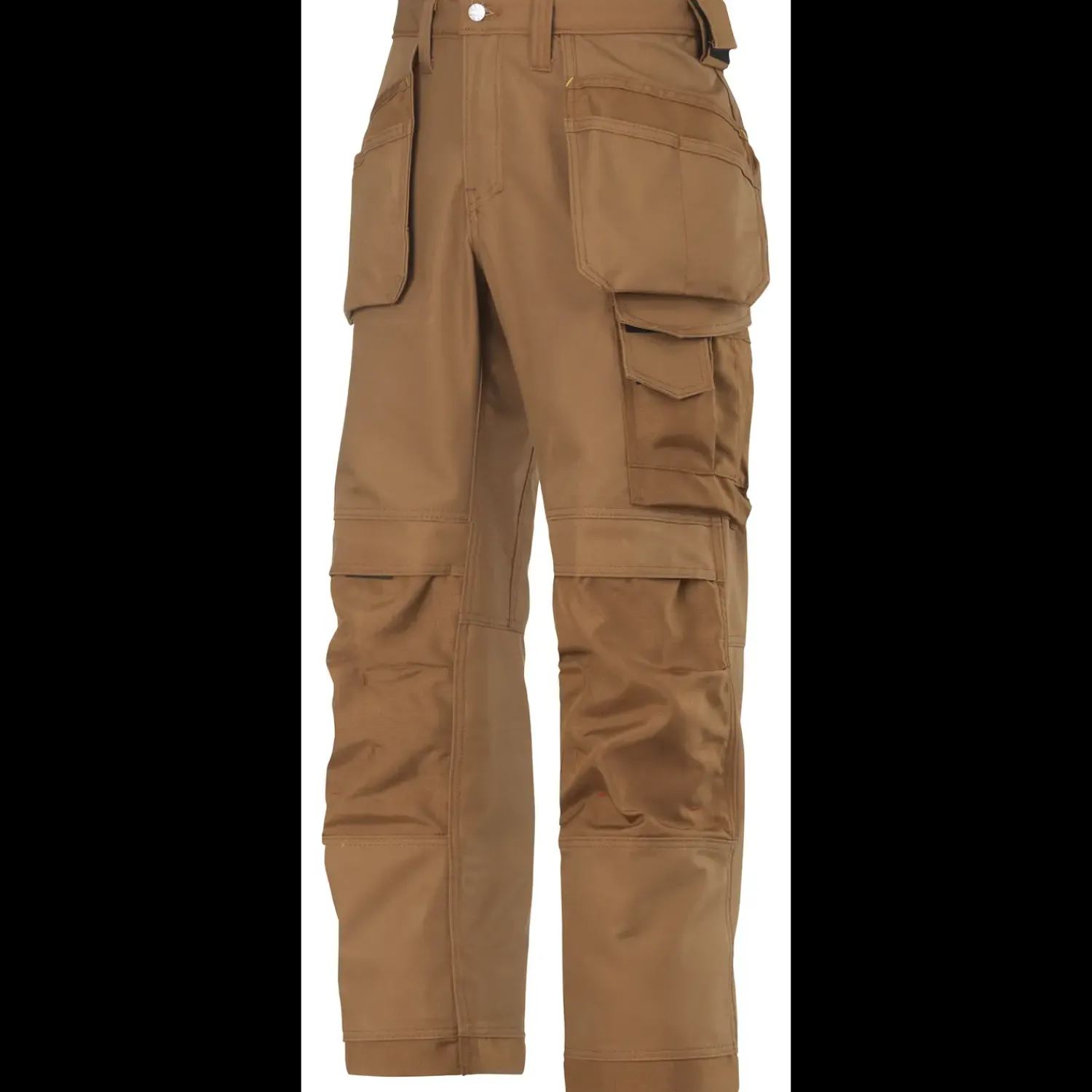 Snickers Workwear håndværkerbukser med hylsterlommer Canvas+ brun/sort str. 50