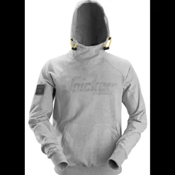 Sale Snickers Workwear hættetrøje logo lys gråmeleret str. S