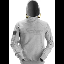 Sale Snickers Workwear hættetrøje logo lys gråmeleret str. S