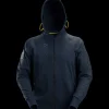 Clearance Snickers Workwear hættetrøje logo med lynlås navy str. L