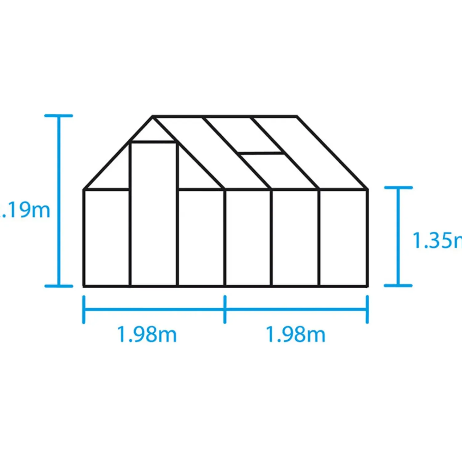 Halls Drivhussokler^Sokkel til Qube 66 3,9 m²