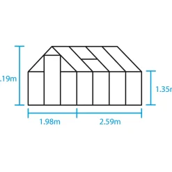 Halls Drivhussokler^Sokkel til Qube 68 5,1 m²
