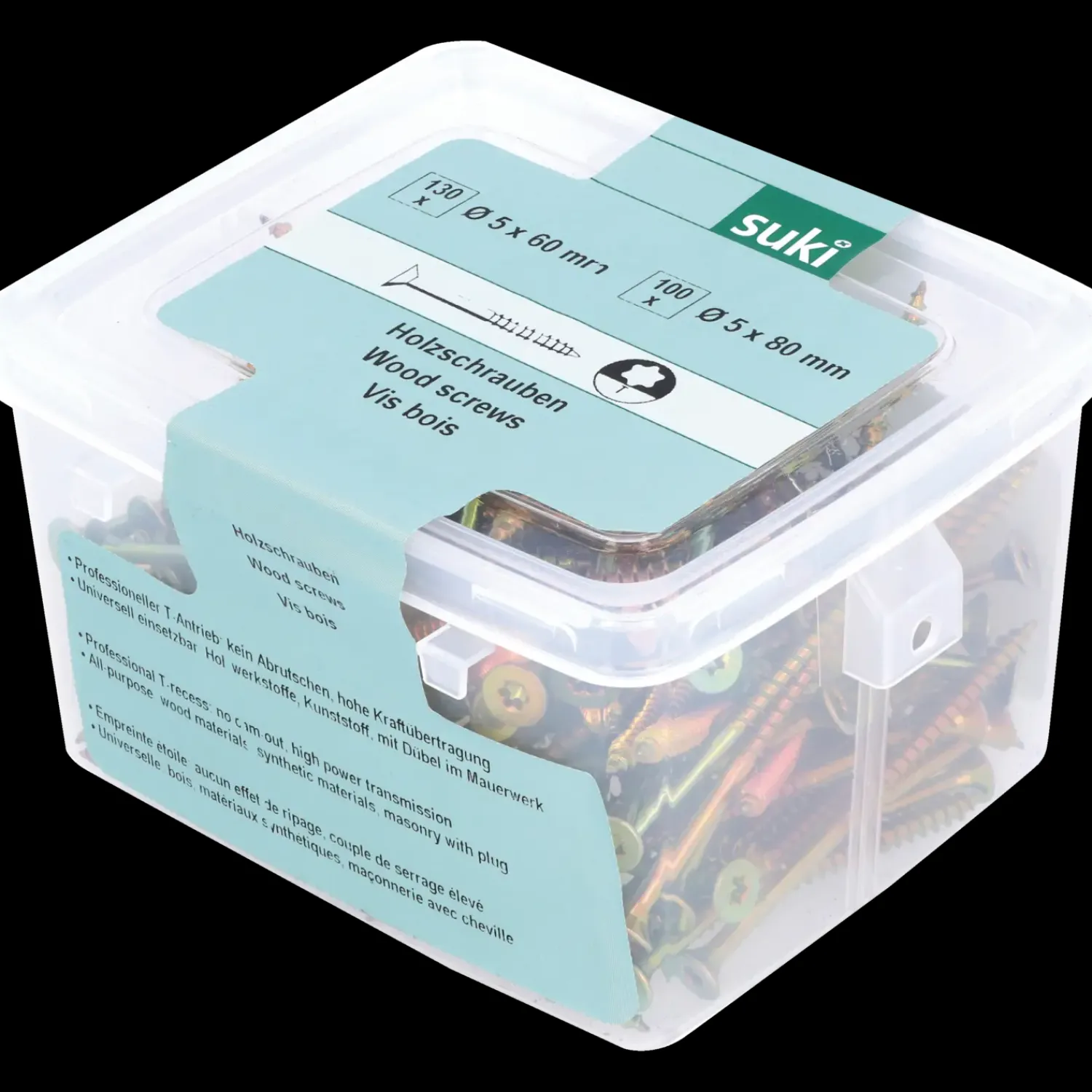 Suki Spånpladeskruer^Spånpladeskruer T25 5x60/5x80 mm 230 stk