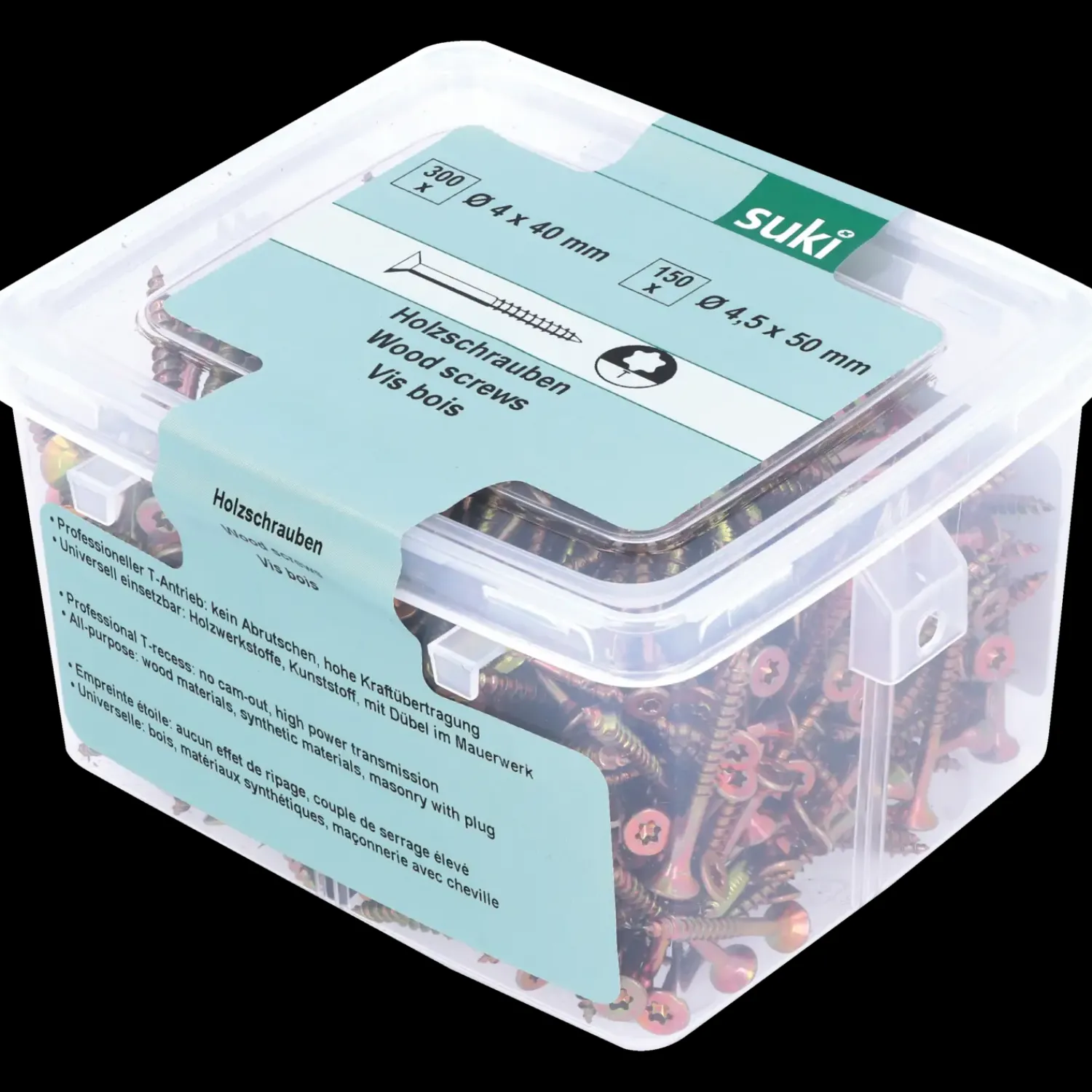 New Suki Spånpladeskruer T20 4x40/4,5x50 mm 450 stk