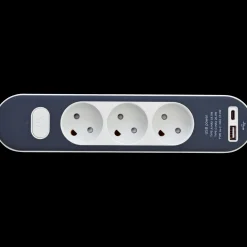 Online 3-stikdåse med USB A+C 1,4m ledning