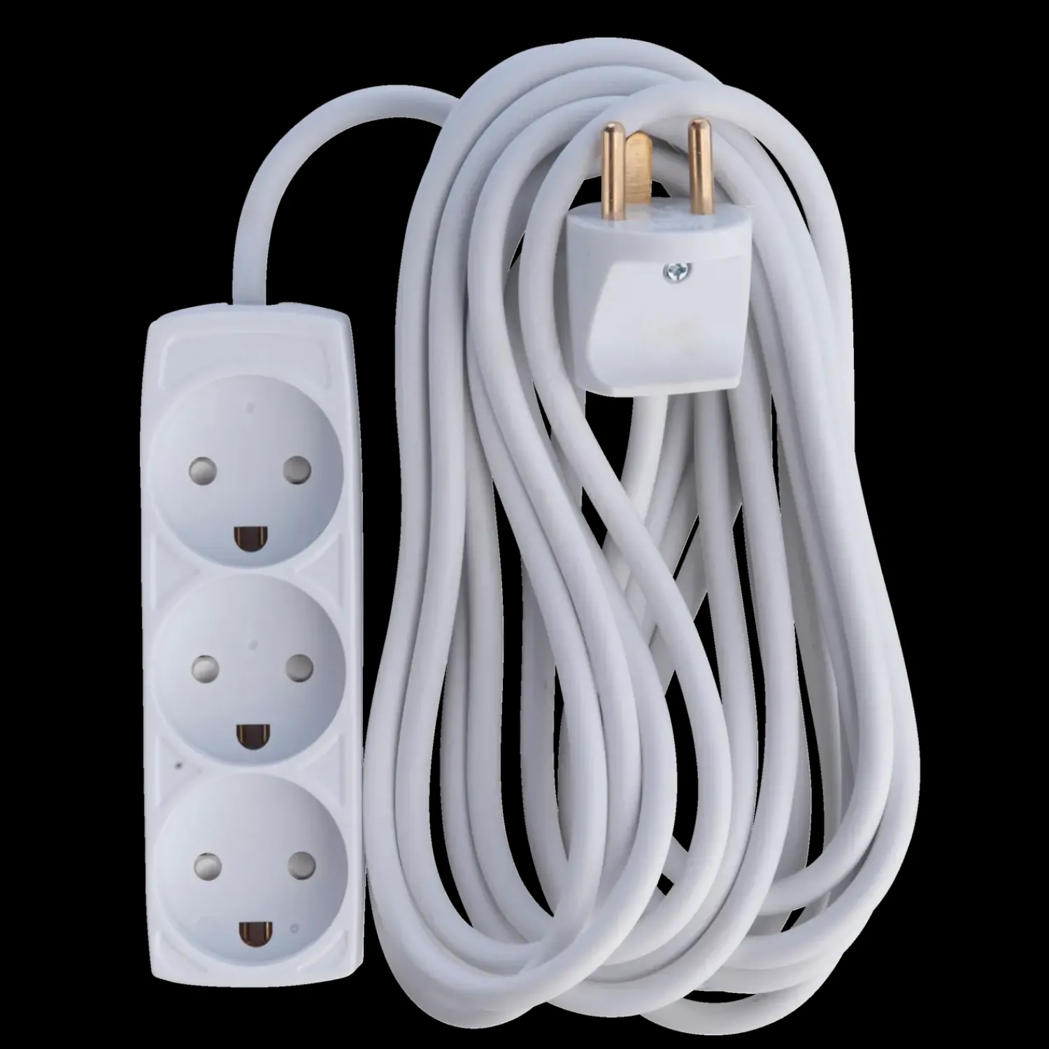 E-Line Kabler Og Ledninger^Stikdåse 3-vejs m/jord børnesikker 5 m hvid