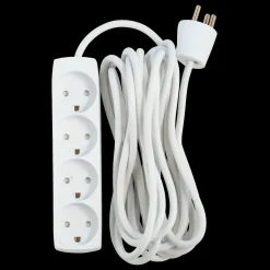 Best E-Line Stikdåse 4-vejs m/jord hvid