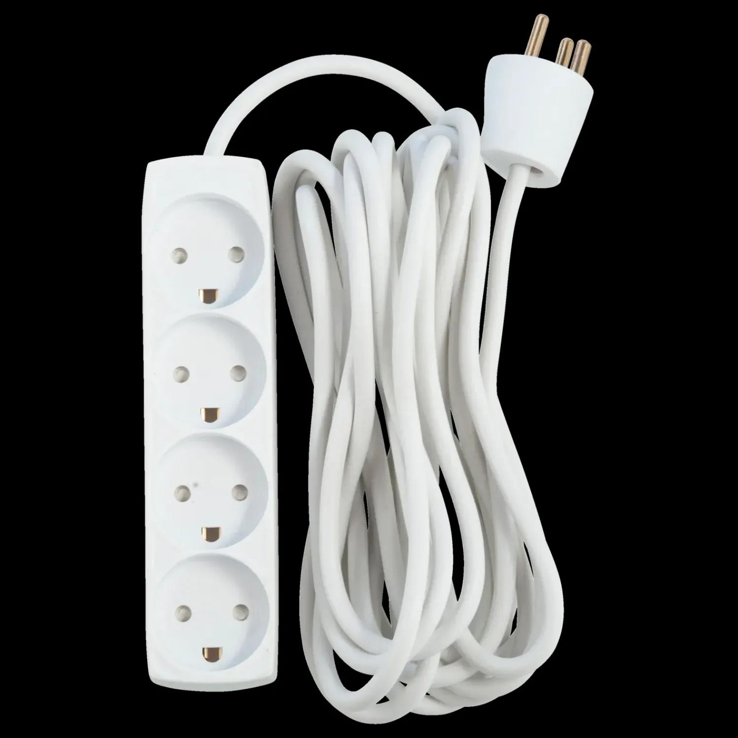 Best E-Line Stikdåse 4-vejs m/jord hvid