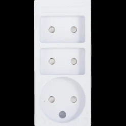 Best E-Line Stikdåse 3-vejs u/jord børnesikker hvid