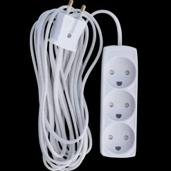 Sale E-Line Stikdåse 3-vejs u/jord børnesikker 5 m hvid