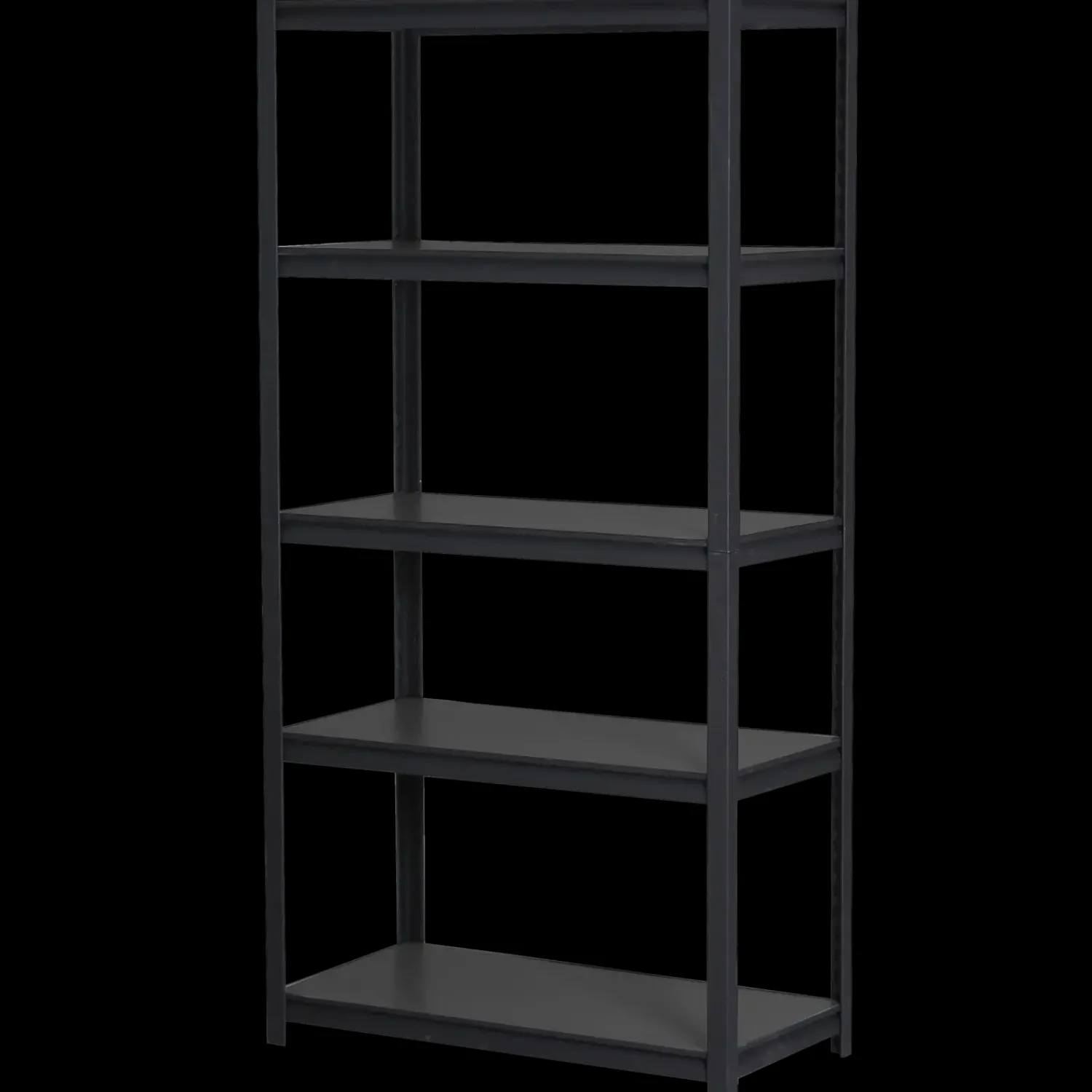 Arbejdsborde Og Reoler^Stålreol mat sort H180 x B120 x D50 cm 5 MDF hylder