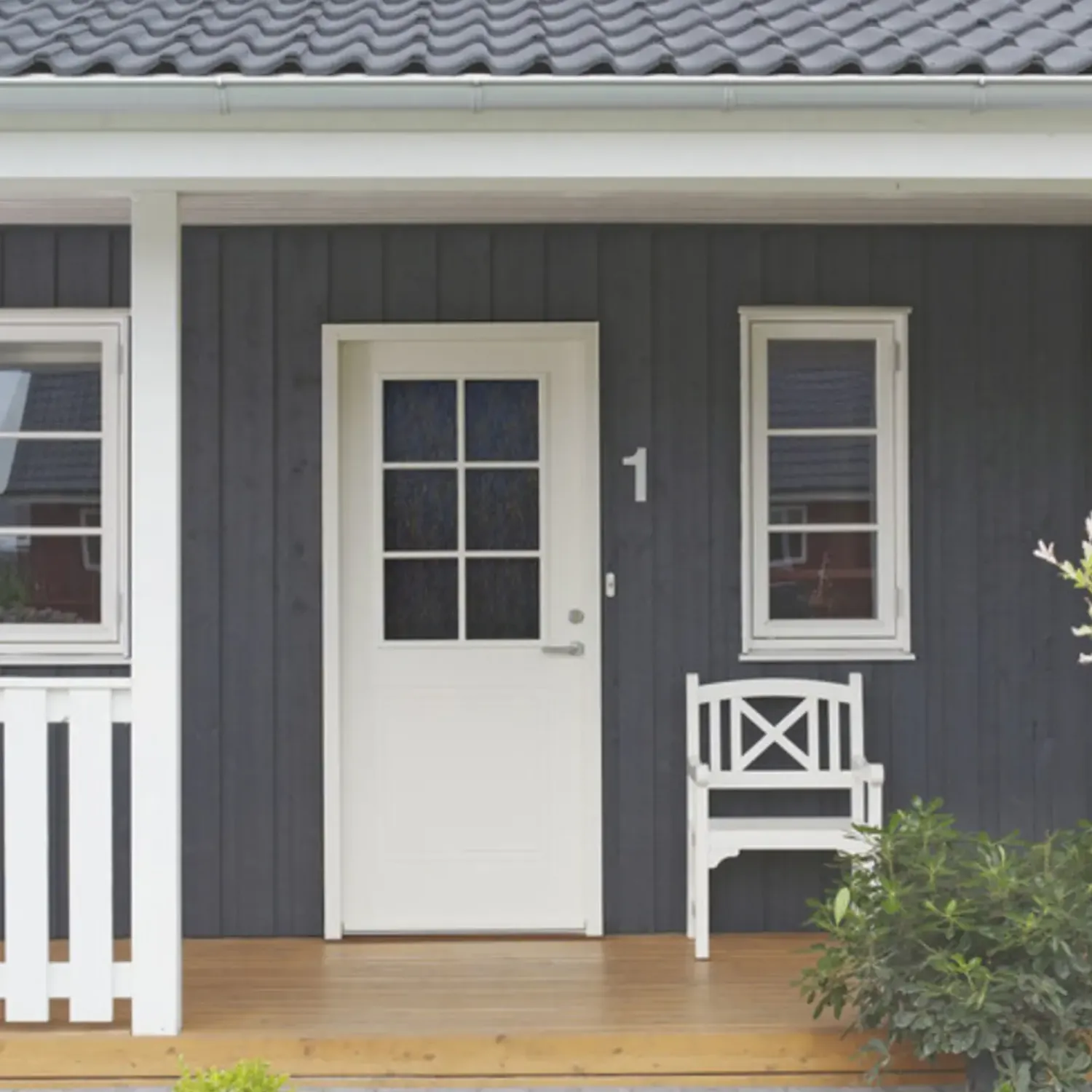 Hoveddøre^Swedoor P-400 facadedør med glas 948x2115 mm højrehængt hvid