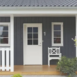 New Swedoor P-400 facadedør med glas 948x2115 mm venstrehængt hvid