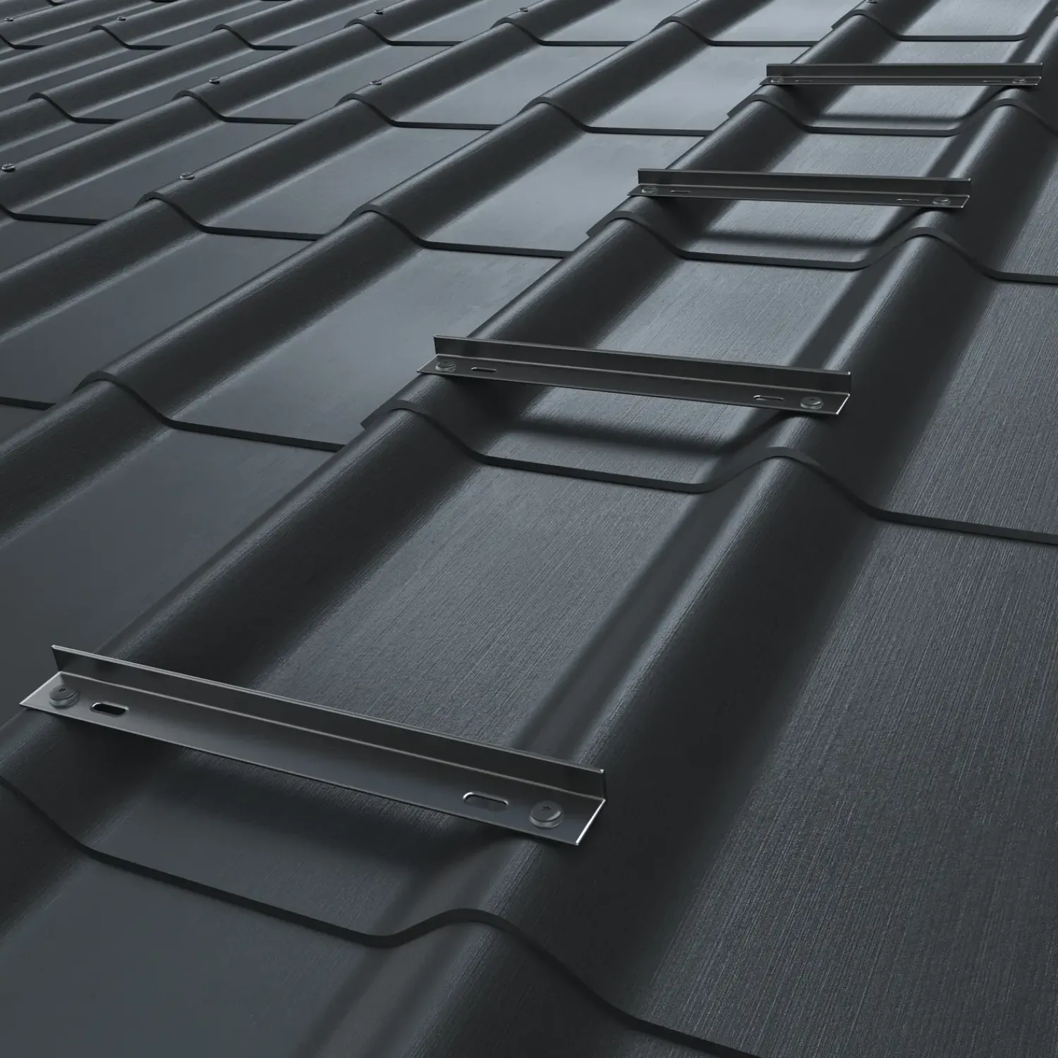 Swisspearl Tilbehør Til Tage Og Tagrender^Tagtrin, 400X20/40 Mm, Varmforzinket Stål, Sortblå