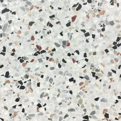 Granit.dk Terrazzofliser^Terrazzo flise skagen slebet overflade uden fas 40x40x1,5 cm