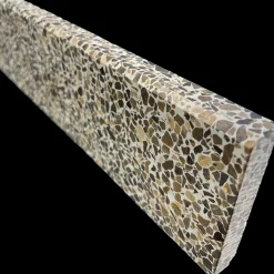 Clearance Granit.dk Terrazzo sokkelliste stockholm coffee slebet overflade med fas 40x1,5x7,5 cm