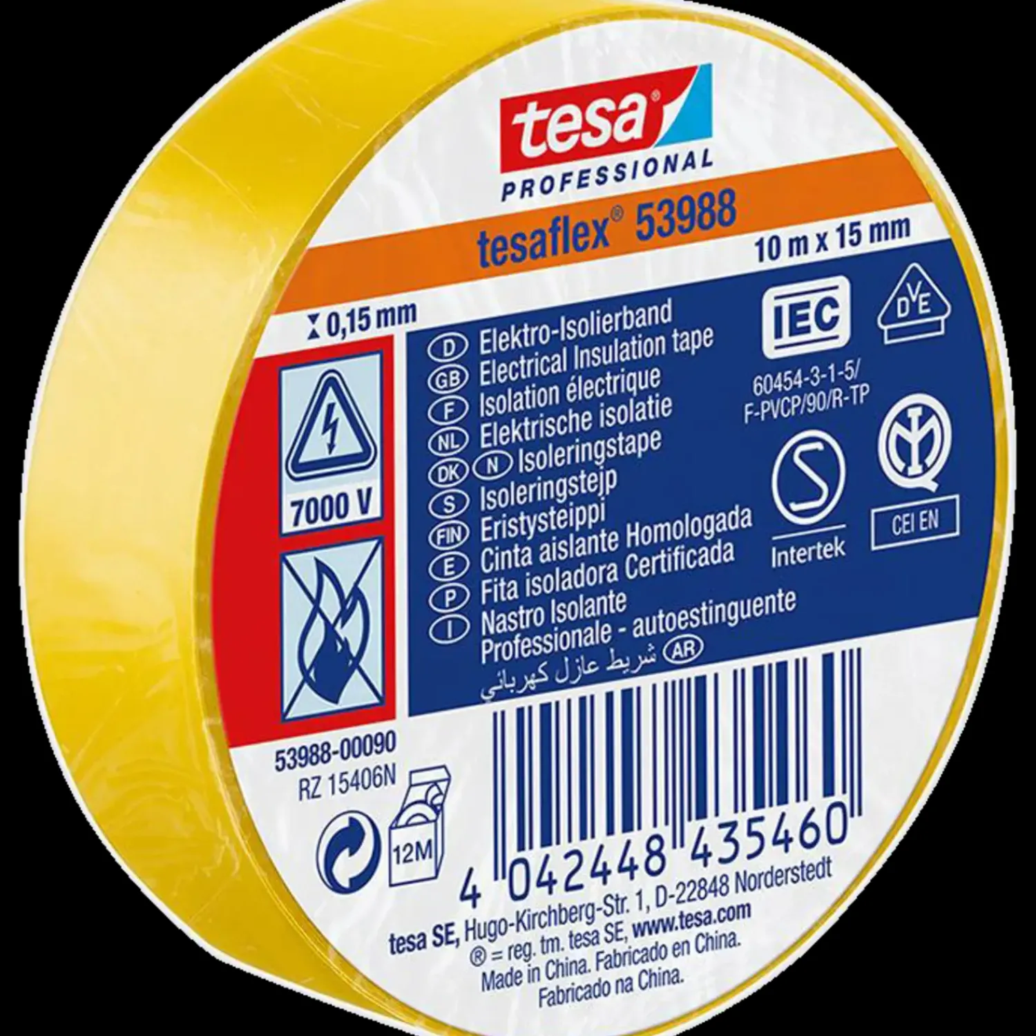 Outlet Tesa isoleringstape gul 10m x 15 mm