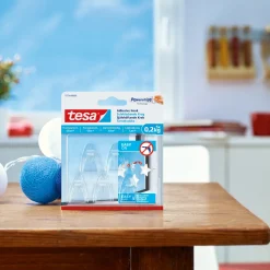 Tesa Tape Og Opmærkning^® Klæbekrog til transparente overflader og glas (0,2 kg) - 5-pk