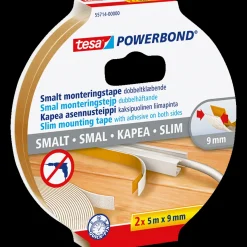 Best Tesa ® Powerbond Slim dobbeltklæbende monteringstape indoor 5 m x 9 mm