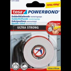 Best Tesa® Powerbond Ultra Strong dobbeltklæbende monteringstape 1,5 m x 19 mm