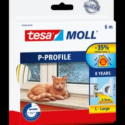 Tesa Tape Og Opmærkning^moll® P-Profil, hvid 9mm x 6 m