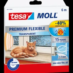Tesa Tape Og Opmærkning^moll® Premium Flexible silikonetætningsliste hvid 8,5 mm x 6 m