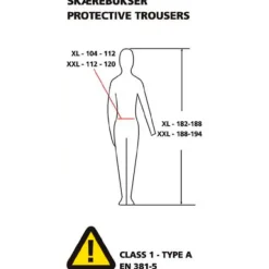 Texas Arbejdsbukser^skærebukser sikkerhedsklasse 1 str. L