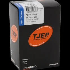 Clearance Tjep PB-18 klammer 28 mm elgalv. med lim 2500 stk