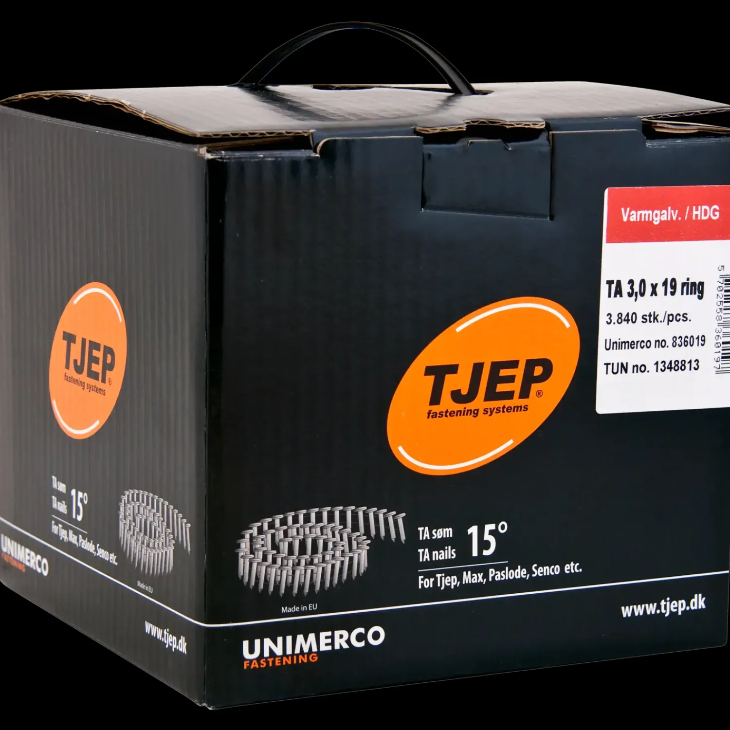 Hot Tjep Tagpapsøm TA Ringsøm varmgalv. 3x19 mm 3.840 stk