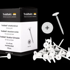 New Troldtekt® strukturskrue til træ og stål 4,2x45 mm hvid 100 stk.
