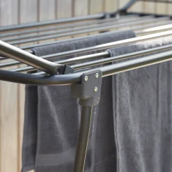 Discount Tørrestativ med vinger 18 m tørreplads sort kraftig model