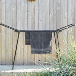 Discount Tørrestativ med vinger 18 m tørreplads sort kraftig model