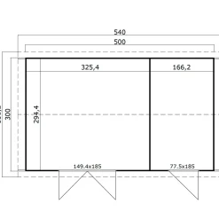 Redskabsskure I Træ^Tuvalu XL redskabsrum todelt med dobbelt- og enkeltdør 14,56 m²